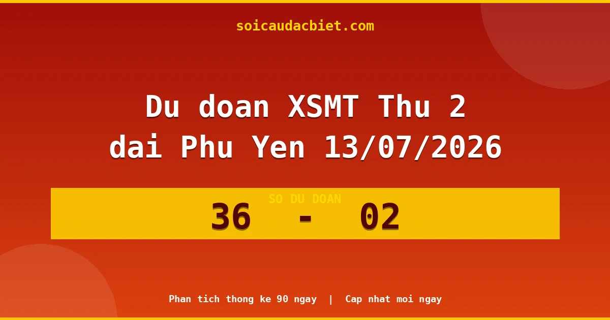 Dự đoán XSMT Thứ 2 đài Phú Yên 13/07 chuẩn xác nhất