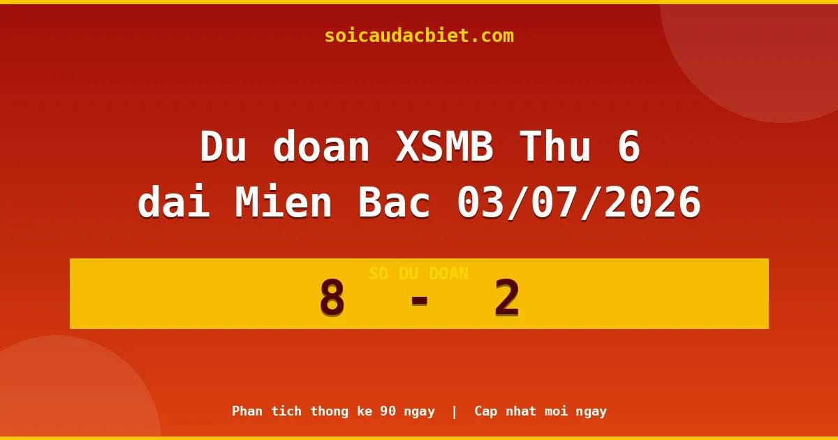 Soi cầu đầu đặc biệt 3 ngày Miền Bắc hôm nay ngày 03/07/2026