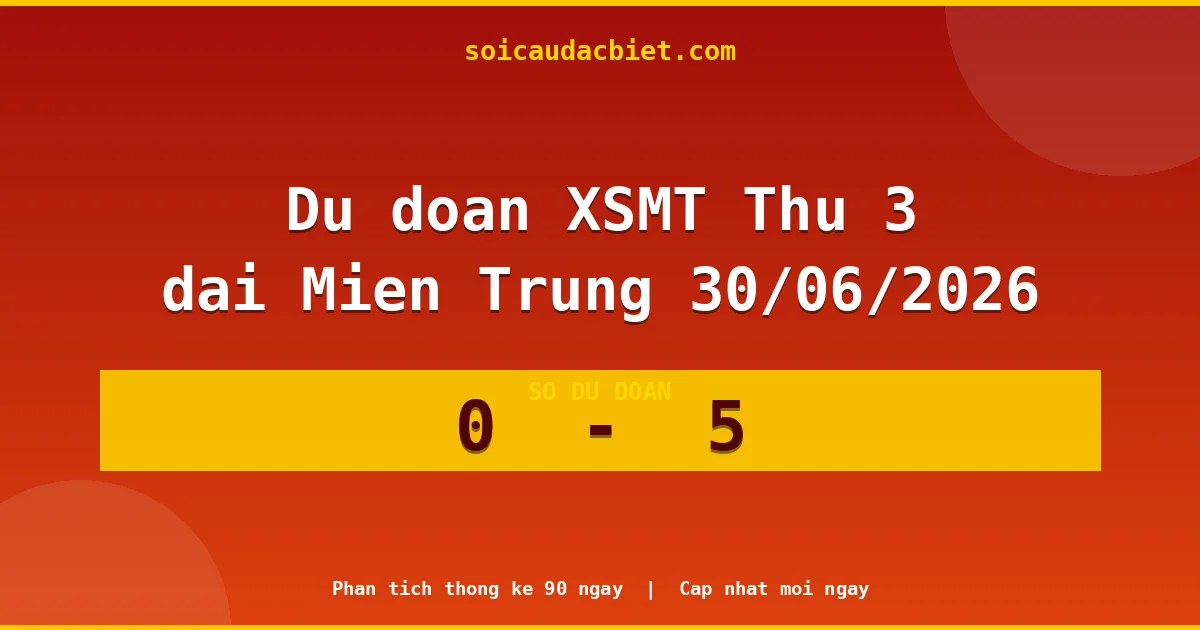 Soi cầu đầu đặc biệt 3 ngày Miền Trung hôm nay ngày 30/06/2026