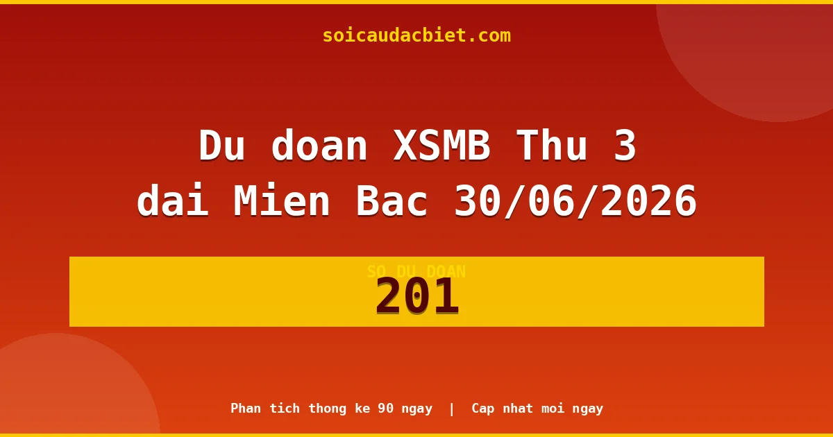 Soi cầu 3 càng VIP miền Bắc hôm nay ngày 30/06/2026 siêu chuẩn