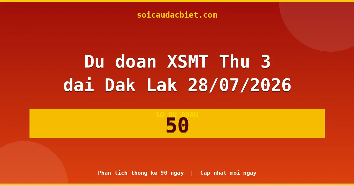 KQXS Đắk Lắk Thứ 3 28/07 — Kết quả xổ số Đắk Lắk hôm nay