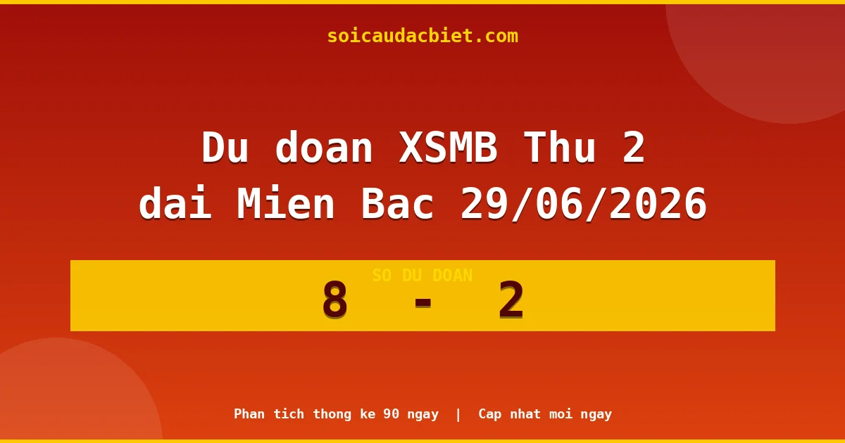 Soi cầu đầu đặc biệt 3 ngày Miền Bắc hôm nay ngày 29/06/2026
